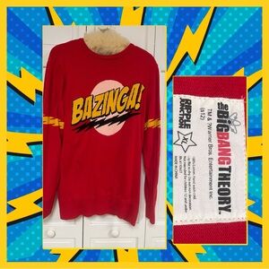 Big Bang Theory Bazinga! Mens cotton knit sweater Size XL